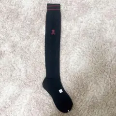 サマンサタバサ ゴルフ くま刺繍入り黒 赤 ハイソックス ソックス 22〜24