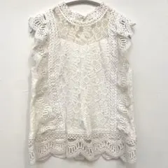 INGNI ホワイトレース ノースリーブシャツ