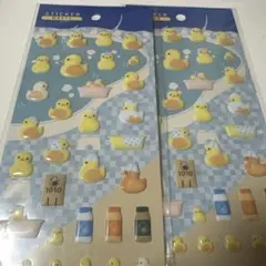 セリア 銭湯あひる シール 2枚