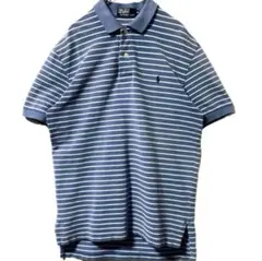 Polo by Ralph Lauren 青白ストライプ ポロシャツ