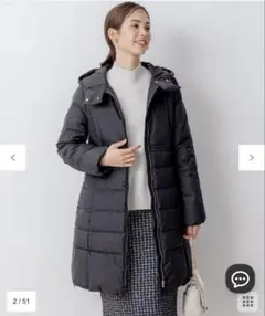 最終値下げ！美品★組曲　洗える黒ロングライトダウン★送料込