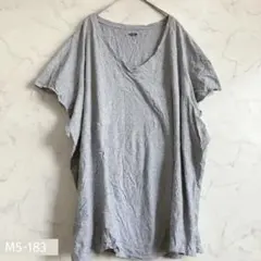 OLD NAVY カットソー 4XL Vネック フレンチスリーブ グレーのサムネイル