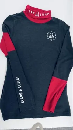 MARK & LONA 長袖シャツ M チャコール/レッド