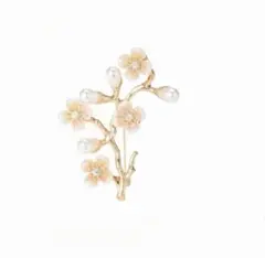 パールとオーロラカラーの桜ブローチ 桜　さくら オケージョン　入園式　春　和服