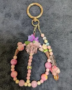 ハンドメイド ピンク系 携帯ストラップ