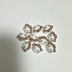ヒョウ柄キティ ネイルパーツ 10個