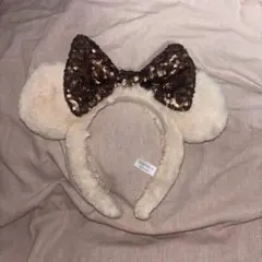 ミッキー型カチューシャ（クリーム色・ブラウン）