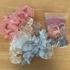 ぴー様専用♪ゆめかわ♪手染めダブルフリルレース☆オーガンジー