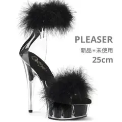 Pleaser プリーザー ⭐️ファー サンダル 黒 25cm 15cmヒールのサムネイル