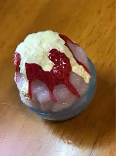 ミニチュアフード食品サンプルgohannご飯 食べ物 いちごミルクかき氷のサムネイル
