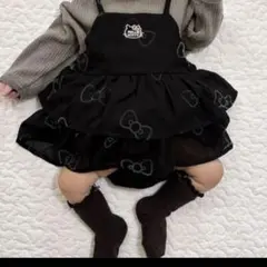 ハローキティ　ロンパース バースデイ 80 ブラック