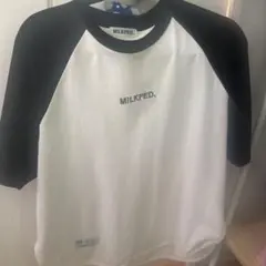 MILKFED. ラグランTシャツ ホワイト ブラック