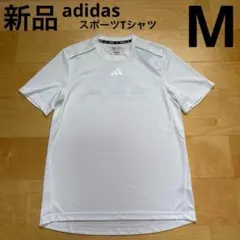 adidasアディダス　半袖Tシャツ　スポーツ　ランニング　白ホワイト　M　新品