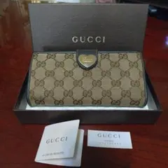 GUCCI GGキャンバス 長財布 ラブリーハート ブラウンのサムネイル