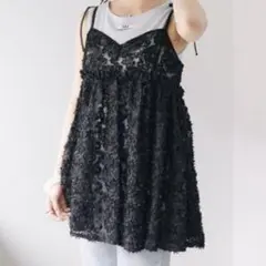 Kastane 【前後2WAY】ウェーブ刺繍チュールチュニック