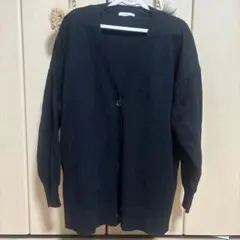 earth music&ecology ブラック 長袖 カーディガン ボタン付き