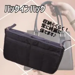 バッグインバッグ 大容量 カバン ポケット　片付け 整頓 鞄　ブラック