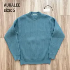 【美品】AURALEE オーラリー 定番ウールリブニットプルオーバー メンズ 5