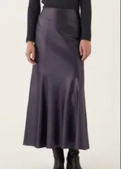 【DES PRES】 レザーライクサテン マーメイドマキシスカート