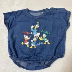 ドナルドダック 80 cm デニムロンパース