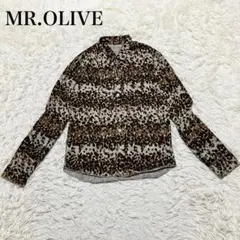 MR.OLIVE ミスターオリーブ　長袖シャツ　レオパード柄　大きいサイズ　個性