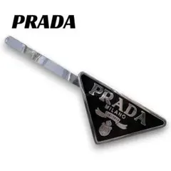 【美品】プラダ PRADA トライアングルロゴ メタル ヘアクリップのサムネイル