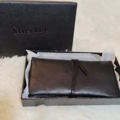 未使用✨本革 二つ折り財布 メンズ ブラック レザー カードホルダー 長財布