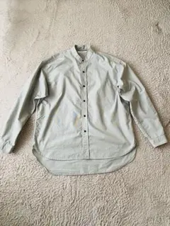 美品　ジョンブル　ガーメントダイバンドカラーシャツ　ベージュL 日本製