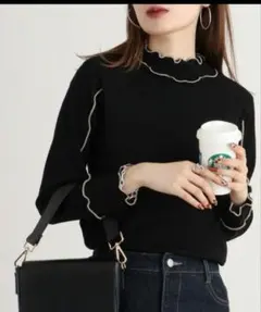 tシャツ Anna Nicola 配色メロウハイネックプルオーバー レディースのサムネイル