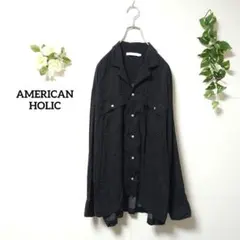 アメリカンホリック オープンカラーシャツ ドット柄 L