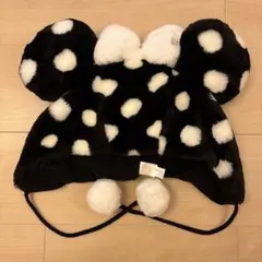 ディズニー ファンキャップ 水玉 ドット 黒 ミニーちゃん