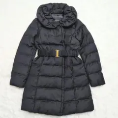 UNITED ARROWS ダウンコート 36 ネイビー ベルト Aライン