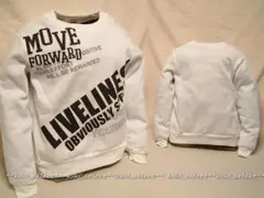 8520◆新品【140cm】オフホワイト☆アメカジトレーナー☆裏起毛◆