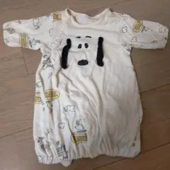 スヌーピー ロンパース 50-60cm クリーム色