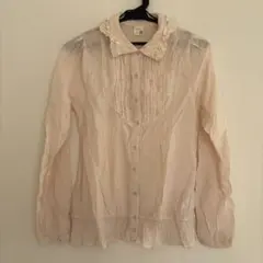 42. a.r.w ブラウス　シャツ　薄いピンク 長袖シャツ Mのサムネイル
