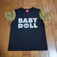 BABY DOLL Tシャツ 130cm 黒/レオパード