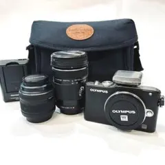 OLYMPUS PEN Lite E-PL3 ブラック　ダブルズームレンズキット OLYMPUS PEN Lite E-PL3 ダブルズームキット [ブラック]の製品画像