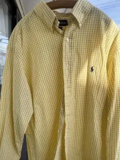 【90s/稀少】ラルフローレン YARMOUTH BDシャツ イエローチェッ
