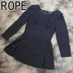ROPE 裾フリル チュニックワンピース 日本製 ネイビーのサムネイル