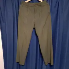 タックワイドパンツ　オリーブ　グリーン S
