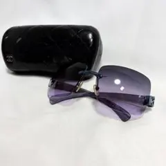 シャネル サングラス Y2K 90s ココマーク ヴィンテージ パープル ロゴ