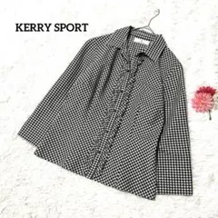 フリルブラウス ギンガムチェック 長袖シャツ モノトーン 大人カジュアル 白 黒