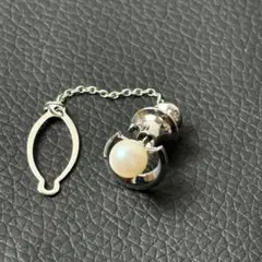 極美品 MIKIMOTO ピンブローチ アコヤ真珠 パール シルバー