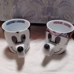 ミッキー・ミニー 顔型マグカップ 2個セット
