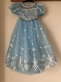 エルサ風♡水色 スパンコール ドレス 110cm