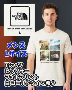 ノースフェイス Tシャツ L ビッグサー フォトプリント 白 ゴールドウイン