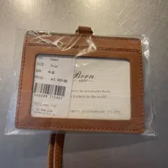 最終お値下げ★新品未使用品 牛革　ネックストラップ付きパスケース 社員証入館証