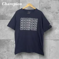 Champion チャンピオンTシャツ ロゴプリント メンズL ネイビー 古着