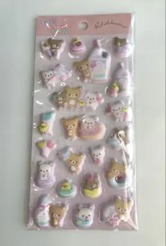 【リラックマ もっとふにふにシール】デコレーション ステッカー 24個入り