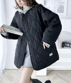 JaVaジャバコラボ大人のこなれ感ノーカラー オーバーサイズ キルティングコート